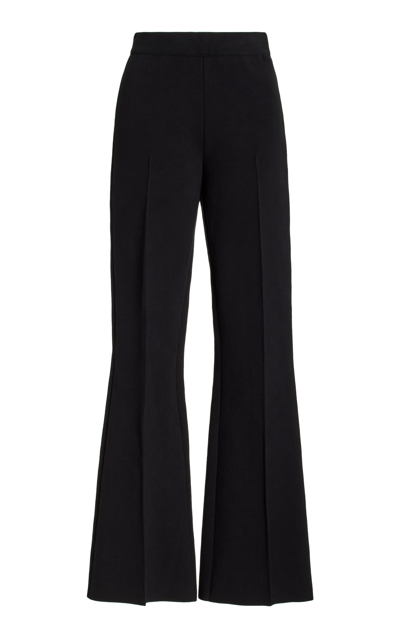 High Sport Long Kick Stretch-cotton Flared Trousers In Black