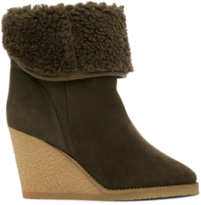 Isabel Marant Totam 90 Shearling And Leather Boots In Brown