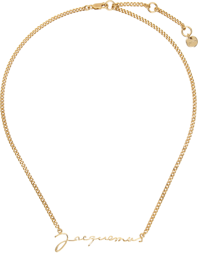 Jacquemus Women's Gold-metal La Chaîne Signature Logo Chain Necklace