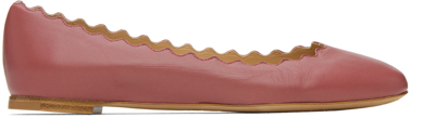 Chloé Chloe Lauren Scalloped Leather Ballerina Flat In 608