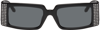 Magda Butrym Crystal-embellished Square Sunglasses In Black/crystals/silve