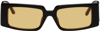 Magda Butrym Black Linda Farrow Edition Rectangular Sunglasses In Black/gold/orange