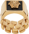 Versace Gold & Black Smalto Ring In 4j120 Oro -ne