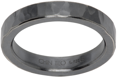 Chin Teo Gunmetal Stonewall 4 Ring In Silver Cp