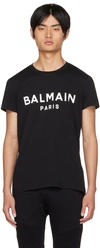BALMAIN BLACK PRINTED T-SHIRT