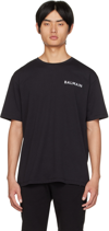 Balmain Black Reflective T-shirt In Eec Noir/gris Foncé