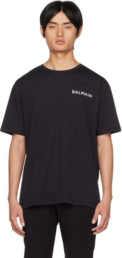 Balmain Black Reflective T-shirt In Negro