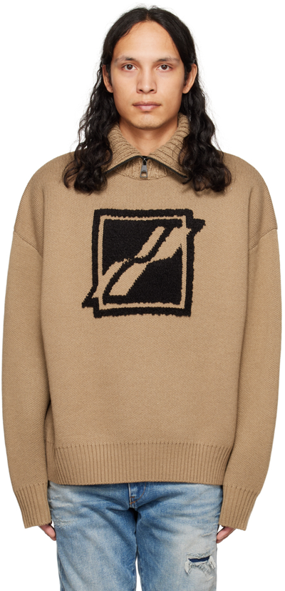 We11 Done Brown Turtleneck Sweater