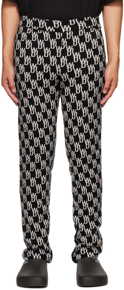 We11 Done Black Jacquard Lounge Trousers