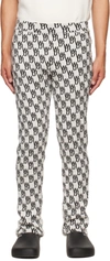 WE11 DONE OFF-WHITE JACQUARD LOUNGE PANTS