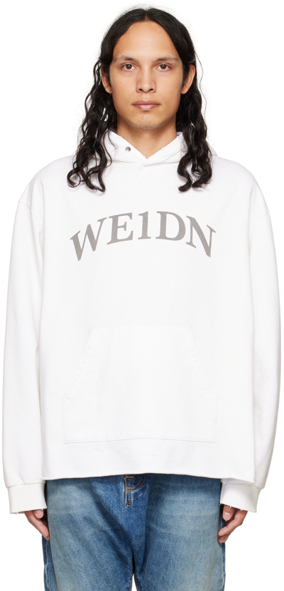 We11 Done White Distressed Hoodie