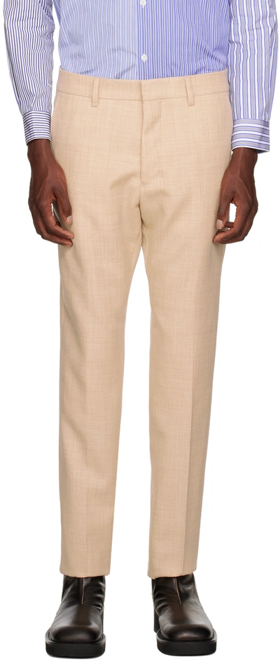 Ami Alexandre Mattiussi Beige Cigarette Trousers In Beige/250