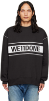 We11 Done Black Reflective Sweatshirt In Black
