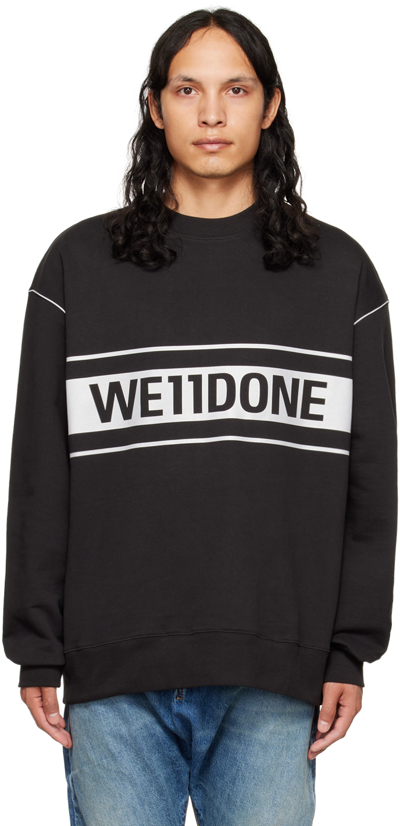 We11 Done Black Reflective Sweatshirt