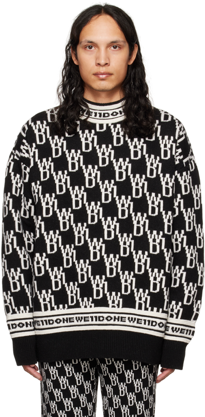 We11 Done Black Jacquard Sweater