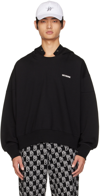 We11 Done Black Signature Hoodie In Black