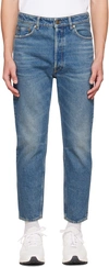 Golden Goose Denim Pants With Classic Five-pocket Design And Distinctive Patch In Blue