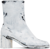 Maison Margiela 60mm Tabi Bianchetto Leather Boots In H8680 Black / Glossy