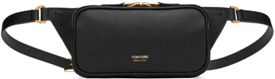 Tom Ford Logo-print Full-grain Leather Belt Bag In Black