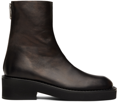 Mm6 Maison Margiela 30mm Leather Ankle Boots In Black