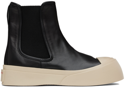 Marni Pablo Leather Chelsea Boots In 00n99 Black
