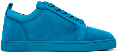 Christian Louboutin Louis Junior Orlato Suede Trainers In Blue