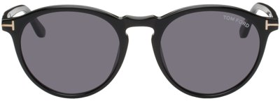Tom Ford Black Aurele Sunglasses In Shiny Black / Smoke