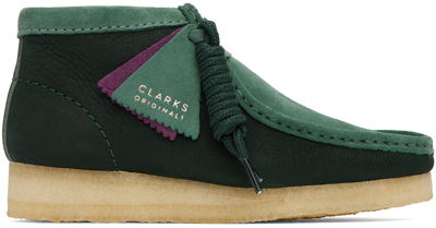 Clarks Originals Blue Wallabee Boots In Teal Combi
