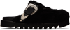 TOGA SSENSE EXCLUSIVE BLACK FAUX-FUR LOAFERS