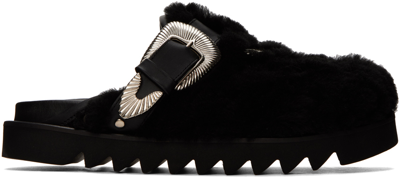 Toga Ssense Exclusive Black Faux-fur Loafers