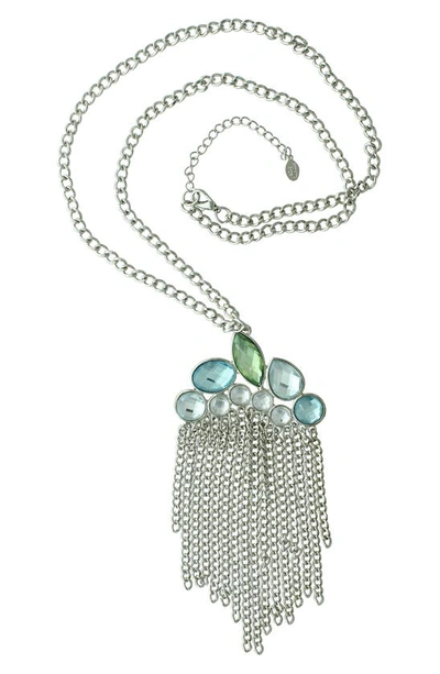 Olivia Welles Gold Plated Hallie Fringe Crystal Necklace In Gold / Natural