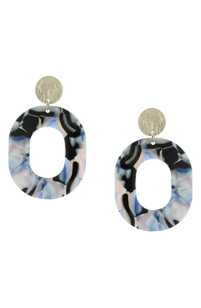 Olivia Welles Gold-plated Laurina Oval Drop Earrings In Worn Gold / Multi