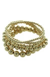 Olivia Welles Tandy Beaded Wrap Bracelet In Gold / Crystal