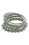Olivia Welles Tandy Beaded Wrap Bracelet In Silver / Crystal
