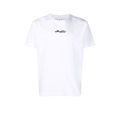 Off-white Script-logo T-shirt In White Black