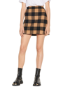 Sandro Checked Wool-blend Felt Mini Skirt In Multi