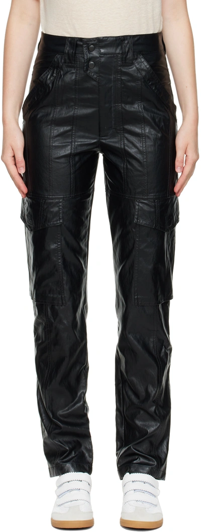 Isabel Marant Étoile Vayonili Faux-leather Trousers In Black