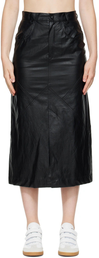 Isabel Marant Étoile Cecilia Faux Leather A-line Skirt In Black
