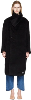 Ader Error Black Wrap Coat In Black