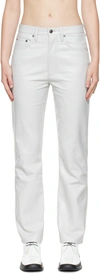 Agolde Gray Relaxed Leather Pants In White