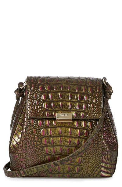 Brahmin Melbourne Margo Embossed Leather Crossbody In Pesto