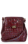 Brahmin Margo Croc Embossed Leather Crossbody Bag In Sangria Melbourne