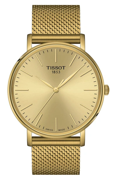 Tissot Everytime Mesh Strap Watch, 40mm In Gold