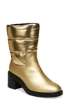 Franco Sarto Snow Mid Shaft Boots Women's Shoes In Gold Faux Leather/fabric