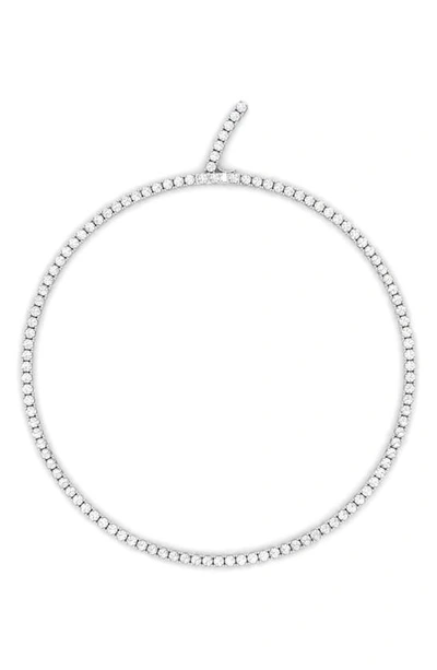 Hautecarat Lab Created Diamond Tennis Necklace In 18k White Gold