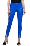 L Agence Jyothi Coated Split-cuff Skinny Jeans In Blue-med