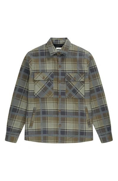 Closed Padded Cotton Worker Jacket In Brown Khaki