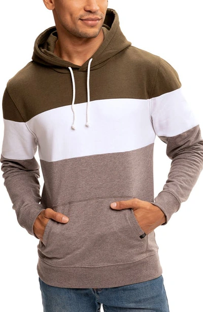 Threads 4 Thought Romero Colorblock Linen Blend Hoodie In Heather Fortress/ Heather Grey