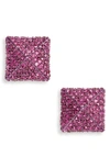 Valentino Garavani Rockstud Crystal Stud Earrings In Pink Pp