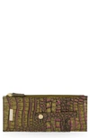 Brahmin Credit Card Melbourne Embossed Leather Wallet In Pesto